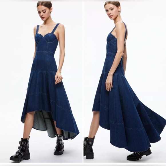 Alice + Olivia Dresses & Skirts - Alice + Olivia DONELLA DENIM HIGH LOW DRESS NWOT